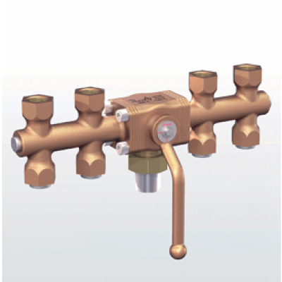 Series 2782 Diverter ball valve made of gunmetal with threaded connections