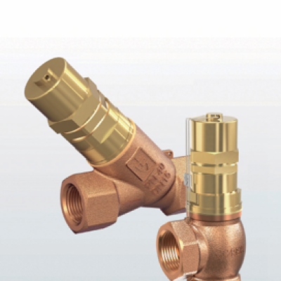 Series 618 Overflow and pressure control valves made of gunmetal, angle-type, with threaded connections