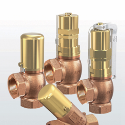 Series 628 Pressure relief valves made of gunmetal, angle-type, with threaded connections