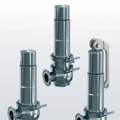 Series 4020 Safety valve made of stainless steel, angle-type
